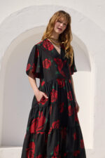 'VANESSA' ΜΙΝΤΙ ΦΟΡΕΜΑ (BLACK ROSES) - Image 4