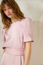 'LYDIA' ΣΑΤΕΝ ΜΙΝΤΙ ΦΟΡΕΜΑ (PALE PINK) - Image 3
