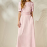 'LYDIA' SATIN MIDI DRESS (PALE PINK)