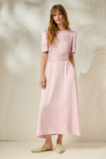 'LYDIA' ΣΑΤΕΝ ΜΙΝΤΙ ΦΟΡΕΜΑ (PALE PINK)