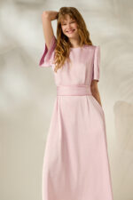 'LYDIA' ΣΑΤΕΝ ΜΙΝΤΙ ΦΟΡΕΜΑ (PALE PINK) - Image 4