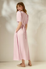 'LYDIA' ΣΑΤΕΝ ΜΙΝΤΙ ΦΟΡΕΜΑ (PALE PINK) - Image 2