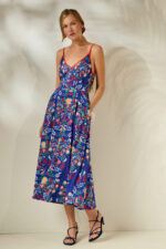 ‘ALIKI’ ΜΙΝΤΙ ΦΟΡΕΜΑ (BLUE FLOWERS) - Image 3