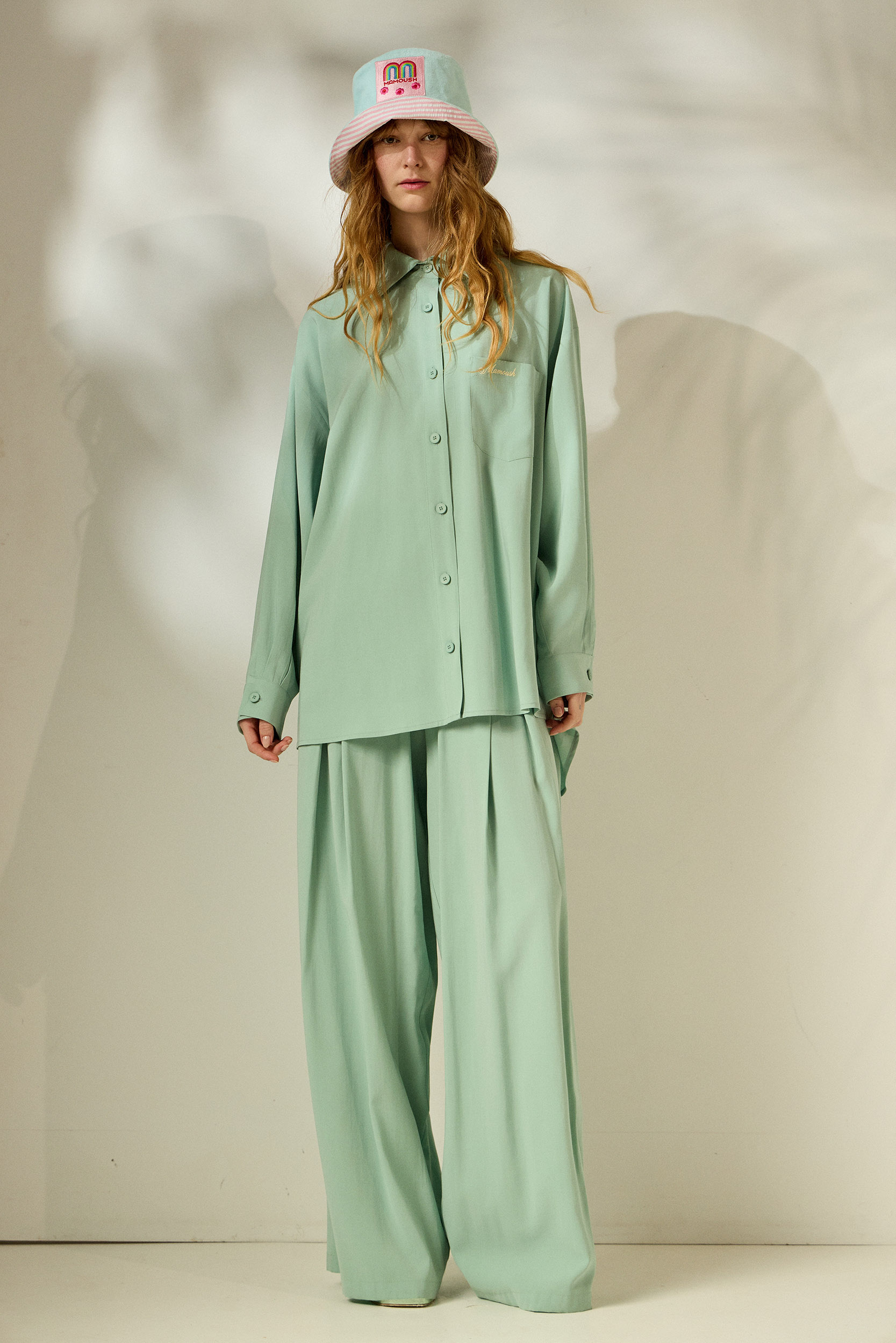 Evoto 'MIRANDA' WIDE PLEAT TROUSERS (MINT) - Image 1