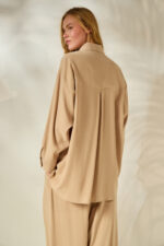 'LORA' OVERSIZED SHIRT (BEIGE) - Image 3