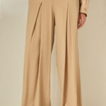 'MIRANDA' WIDE PLEAT TROUSERS (BEIGE)
