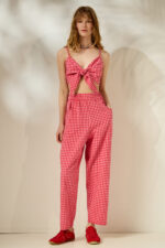 'MIRA' CHECKERED TOP (RED) - Image 3