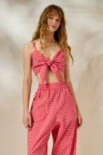 'MIRA' CHECKERED TOP (RED)