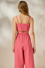 'MIRA' CHECKERED TOP (RED) - Image 2
