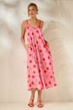 ‘ALIKI’ ΜΙΝΤΙ ΦΟΡΕΜΑ (PINK/APPLES) - Image 3