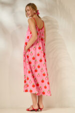 ‘ALIKI’ ΜΙΝΤΙ ΦΟΡΕΜΑ (PINK/APPLES) - Image 2