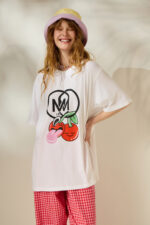 'CHERRY' OVERSIZED TEES (WHITE) - Image 2