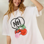 'CHERRY' OVERSIZED TEES (WHITE)
