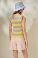 'CALLIOPE' ΠΛΕΚΤΗ ΜΠΛΟΥΖΑ (PALE YELLOW/LILAC) - Image 3
