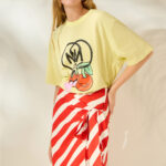 'CHERRY' OVERSIZED TEES (PALE YELLOW)