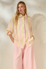 'CASEY' STRIPED SHIRT (PALE PINK/PALE YELLOW)