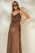 'ILEKTRA' ΝΤΡΑΠΕ ΣΑΤΕΝ ΤΟΠ (CHOCOLATE/POLKA DOT) - Image 3