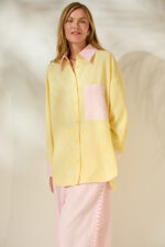 'ARIA' STRIPED TWO-TONE SHIRT