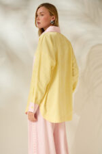 'ARIA' STRIPED TWO-TONE SHIRT - Image 3