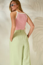 'DANAE' ΠΛΕΚΤΗ ΜΠΛΟΥΖΑ (PINK/WHITE) - Image 3