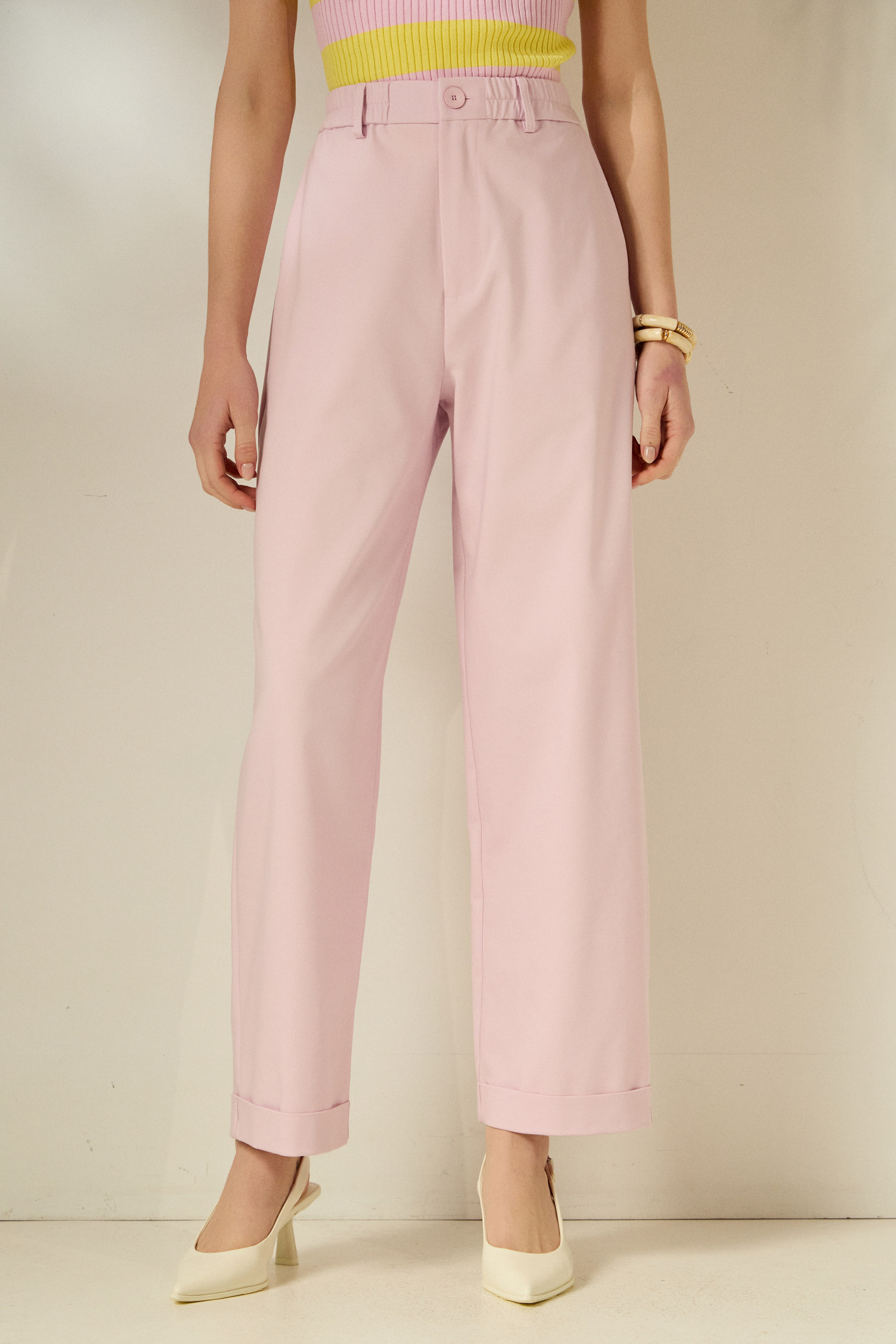 Evoto 'NORA' PANTS (PASTEL PINK) - Image 1