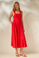 'MARIANNA' ΒΑΜΒΑΚΕΡΟ ΜΙΝΤΙ ΦΟΡΕΜΑ (RED) - Image 3
