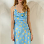 'ILEKTRA' DRAPE SATIN TOP (CIEL)