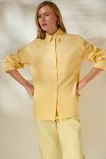 'XLOI' COTTON SHIRT (PASTEL YELLOW) - Image 4