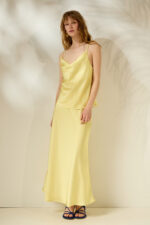 'ILEKTRA' ΝΤΡΑΠΕ ΣΑΤΕΝ ΤΟΠ (PASTEL YELLOW/POLKA DOT) - Image 3