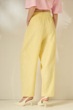 'CAPRI' STRIPED CROPPED TROUSERS (YELLOW) - Image 4