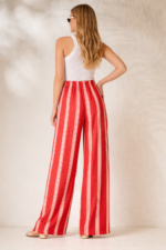 'DOMNA' STRIPED TROUSERS WITH ELASTIC (RED/PINK) - Image 3