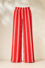 'DOMNA' STRIPED TROUSERS WITH ELASTIC (RED/PINK) - Image 4