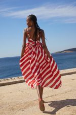 'NAOMI' MIDI STRIPED DRESS - Image 2