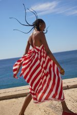 'NAOMI' MIDI STRIPED DRESS