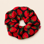 SCRUNCHIES (BLACK/STRAWBERRIES)