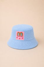 'ANTHI' TWO-TONE BUCKET HAT (PALE BLUE/BLUE STRIPED)