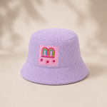 'ANTHI' ΔΙΧΡΩΜΟ ΚΑΠΕΛΟ BUCKET (LILAC/YELLOW STRIPED)