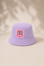 'ANTHI' ΔΙΧΡΩΜΟ ΚΑΠΕΛΟ BUCKET (LILAC/YELLOW STRIPED)