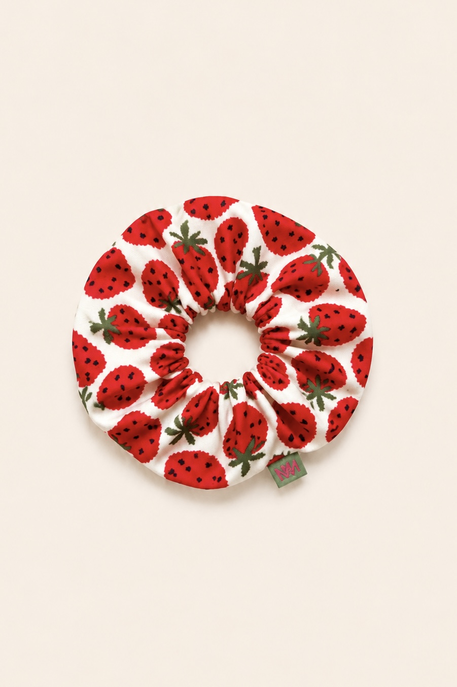 FFB1B673-7B32-47A7-9F52-F8C093E18EBF SCRUNCHIES (ECRU/STRAWBERRIES) - Image 1