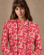 'LINDA' MAXI SHIRT DRESS (IVORY/RED PRINT) - Image 2