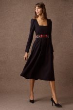 'NEFELI' ΜΙΝΤΙ ΦΟΡΕΜΑ ΜΕ ΚΕΝΤΗΜΕΝΗ ΖΩΝΗ (BLACK) - Image 2