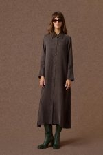 'PARIS' ΜΑΚΡΥ ΣΕΜΙΖΙΕ ΦΟΡΕΜΑ (DARK OLIVE) - Image 3