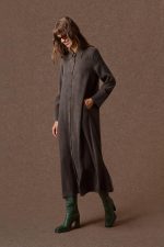 'PARIS' ΜΑΚΡΥ ΣΕΜΙΖΙΕ ΦΟΡΕΜΑ (DARK OLIVE) - Image 4