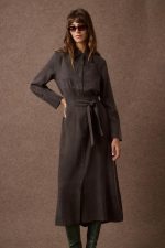 'PARIS' ΜΑΚΡΥ ΣΕΜΙΖΙΕ ΦΟΡΕΜΑ (DARK OLIVE) - Image 5