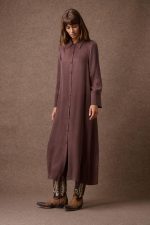 'PARIS' LONG SEMI-DRESS (BITTER CHOCOLATE) - Image 4