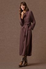 'PARIS' LONG SEMI-DRESS (BITTER CHOCOLATE)