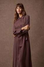 'PARIS' LONG SEMI-DRESS (BITTER CHOCOLATE) - Image 5