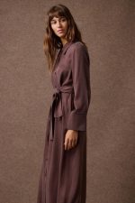 'PARIS' LONG SEMI-DRESS (BITTER CHOCOLATE) - Image 6