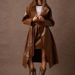 'NORMA' OVERSIZED LONG COAT WITH SAFFRON TEXTURE (CARAMEL)