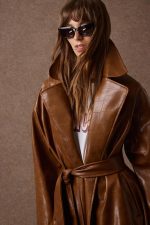 'NORMA' OVERSIZED ΜΑΚΡΥ ΠΑΛΤΟ ΜΕ ΚΡΟΚΟ ΥΦΗ (CARAMEL) - Image 2
